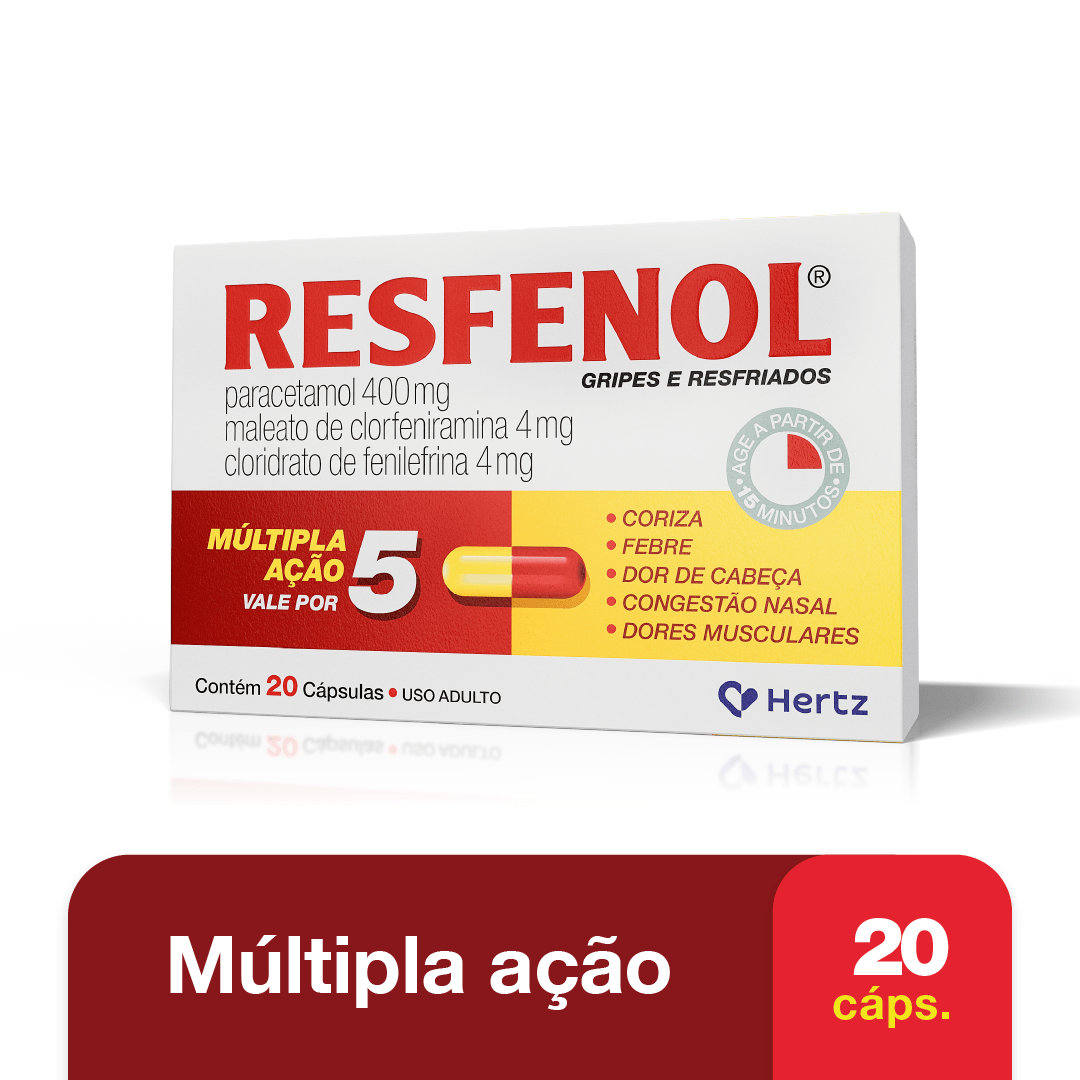 Resfenol 400Mg + 4Mg + 4Mg 20 Cápsulas - Hertz